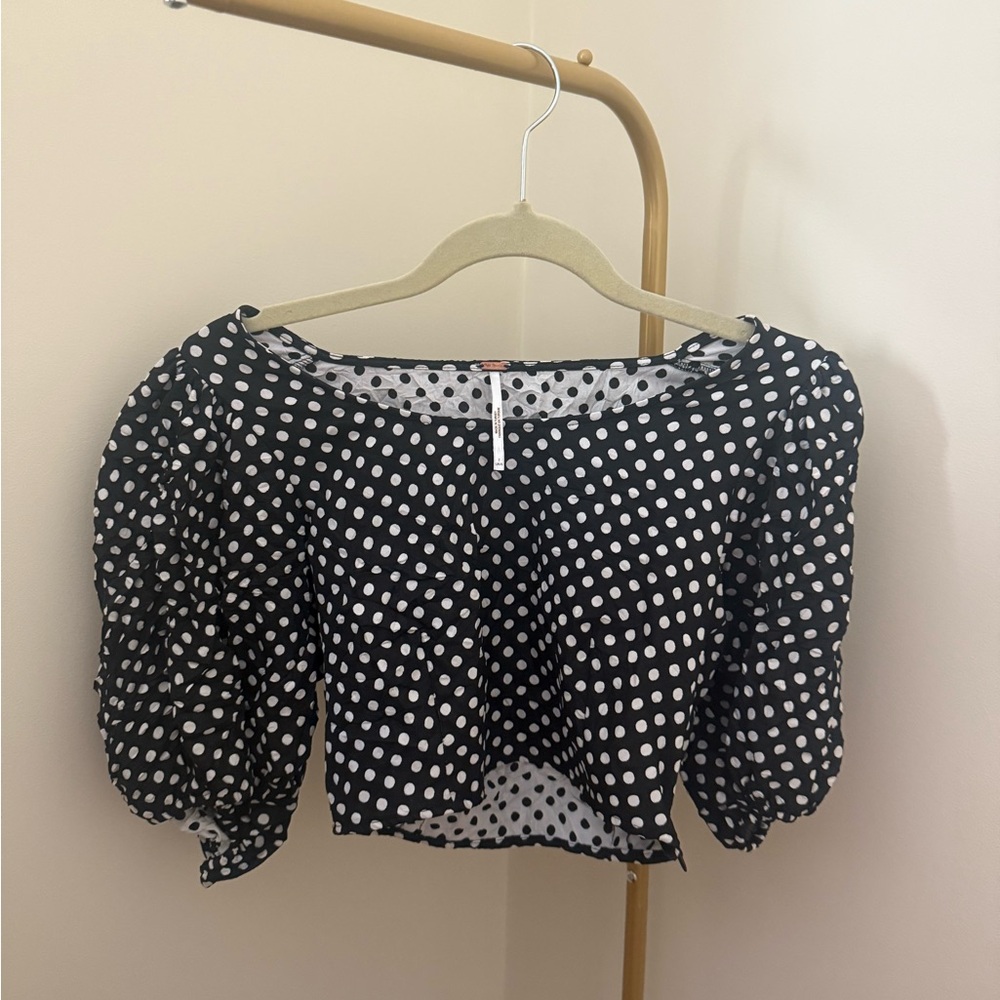 Black and White Polka Dot Blouse